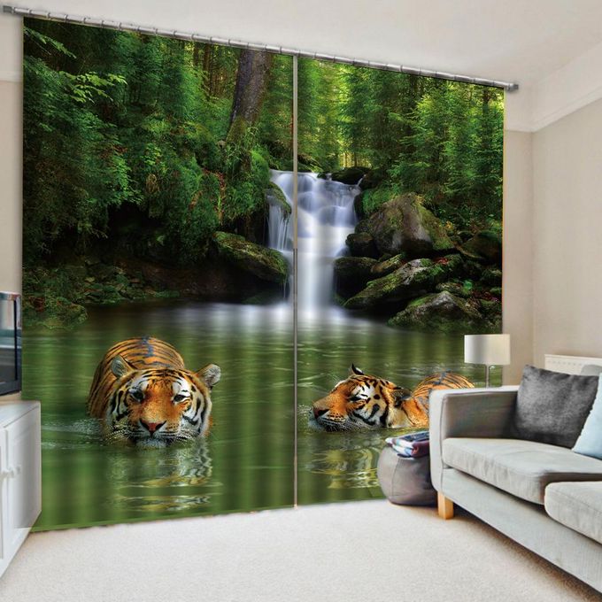 Eye-Catchy 3D Tiger Print Curtains