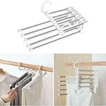 5 in 1 Foldable Hangers for Clothes Multi-Layer Multi Purpose Pant Hangers for Wardrobe (Pack of 1)