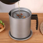 Oil Strainer Pot with Lid Cooking Oil Fat Separator for Filter 1.8L..