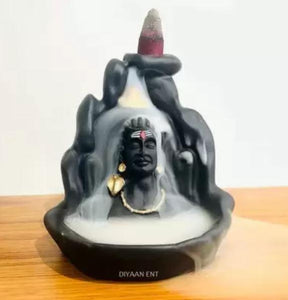 Smoke Fountain Lord Shiva Cone Incense Holder Showpiece with 10 Free Smoke Backflow