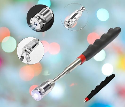 Magnetic Pick Up Tool-Telescoping Pickup with LED Light Retrieval for Hard to Reach Places Magnet Sticks