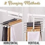 5 in 1 Foldable Hangers for Clothes Multi-Layer Multi Purpose Pant Hangers for Wardrobe (Pack of 1)