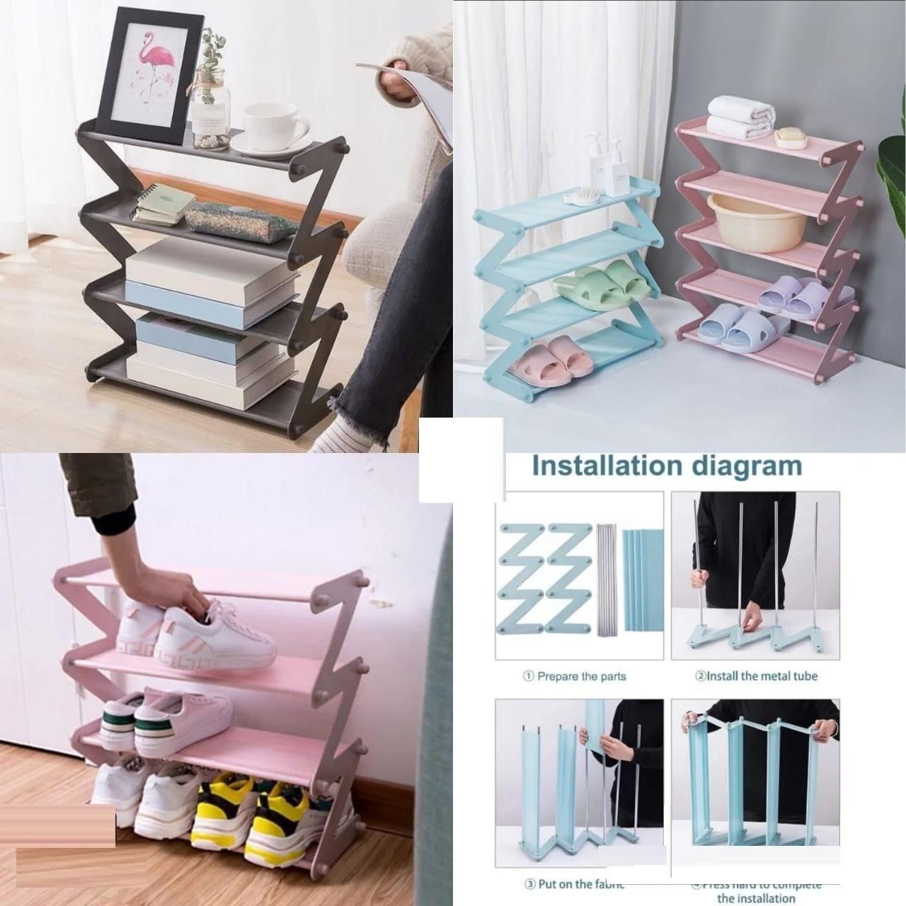 Shoe Rack-Z-Shaped 4/5-Tier Shoe Rack- Shoe Storage organiser