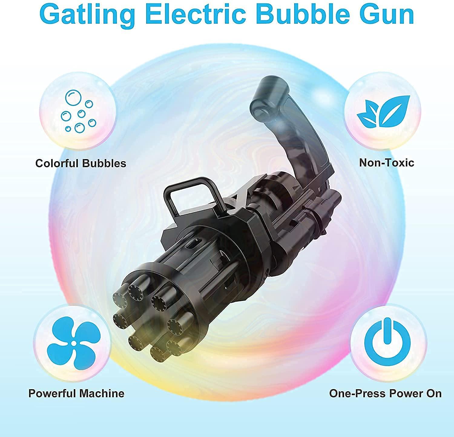 Eight Hole Electric Bubble Machine Gun for Kids, (Pack of 1)