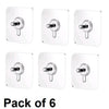 Wall Hook-Adhesive Wall Screws Hanging Nails No Drilling Transparent Nail Free Wall Hook Heavy Duty Waterproof Seamless Screw for Kitchen Bathroom( Pack of 6)