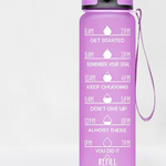 Motivational Fitness Sports Water Bottle with Time Marker & Straw