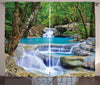 Stunning High Quality 3D Waterfall Blue Curtain 5 feet