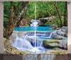 Stunning High Quality 3D Waterfall Blue Curtain 7 feet