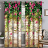 Rose Floral Polyester Curtain 5ft