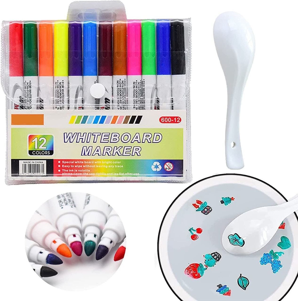 8 Colors Doodle Pen Children's Colorful Marker Pen Magical Water Painting Pen Easy -To-Wipe Dry Erase Whiteboared Pen Doodle Water Floating Pen