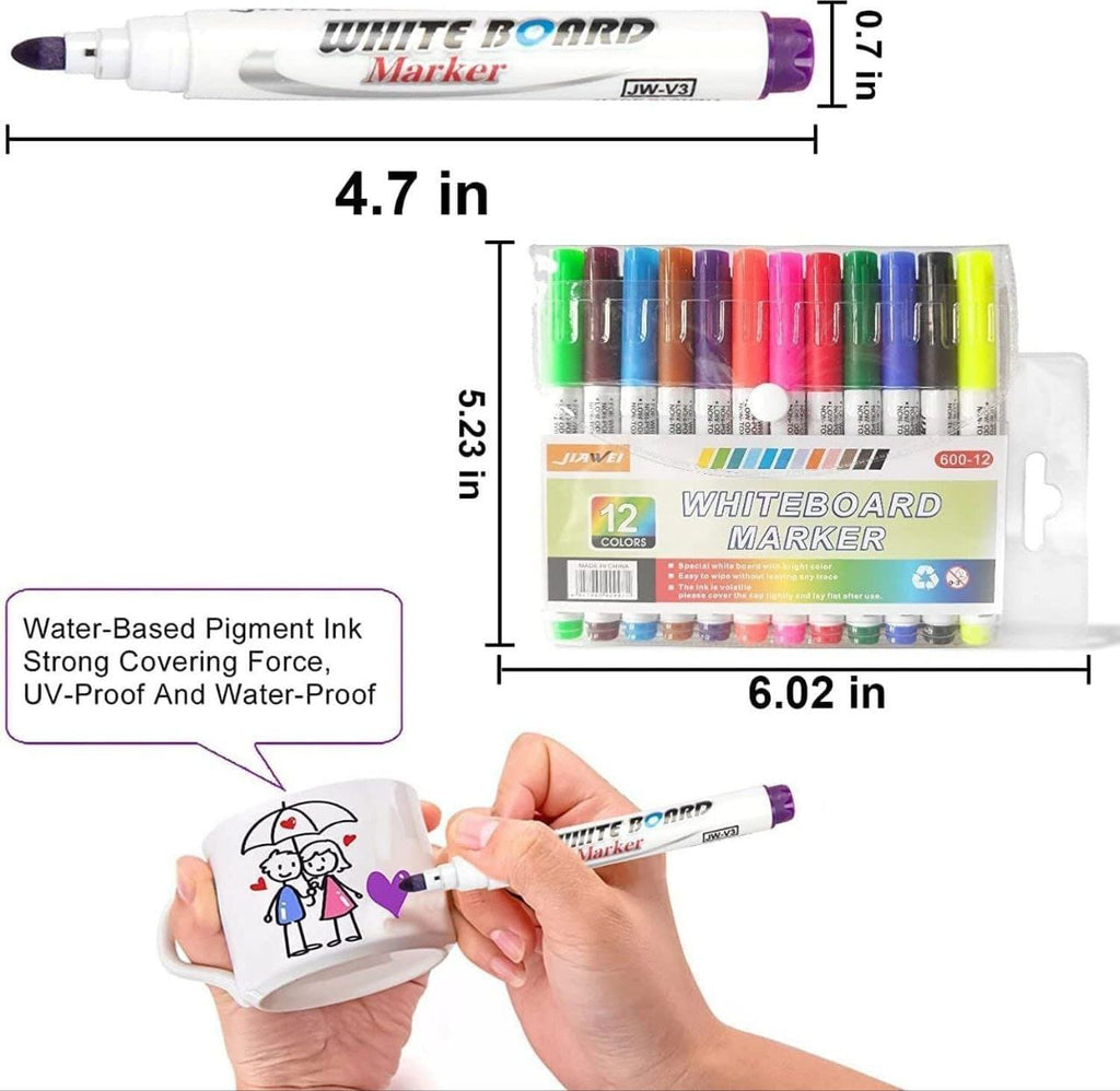 8 Colors Doodle Pen Children's Colorful Marker Pen Magical Water Painting Pen Easy -To-Wipe Dry Erase Whiteboared Pen Doodle Water Floating Pen